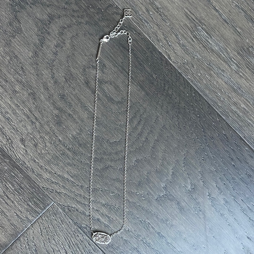 Kendra Scott Elisa Necklace Silver Druzy